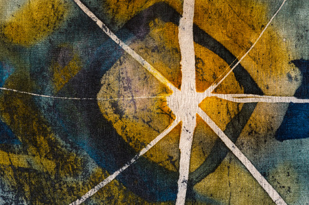Star, hot batik background texture, handmade on silk, abstract surrealism artの写真素材