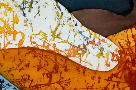 Abstraction, fragment, hot batik, background texture, handmade on silk, abstract surrealism artの写真素材