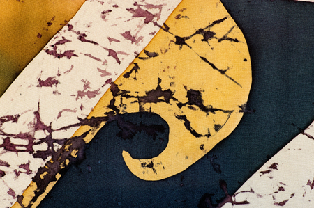 Ornament, fragment, hot batik, background texture, handmade on silk, abstract surrealism artの写真素材