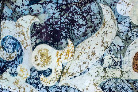 Ornament, fragment, hot batik, background texture, handmade on silk, abstract surrealism art