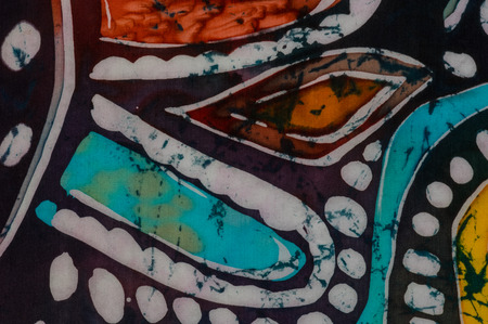Leaves, fragment, hot batik, background texture, handmade on silk, abstract surrealism art