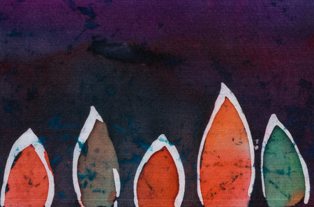 Leaves, fragment, hot batik, background texture, handmade on silk, abstract surrealism artの写真素材