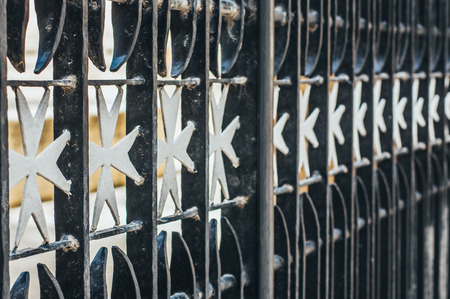 Grid of the St. John's Co-Cathedral in the center of Valletta, Maltaの写真素材