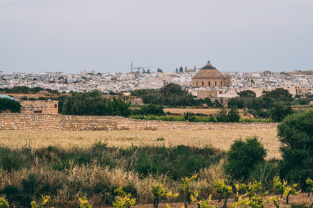 View to the Miracle Church of Mosta, Maltaの写真素材