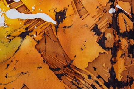Abstraction, fragment, hot batik, background texture, handmade on silk, abstract surrealism artの写真素材