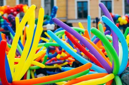 Many multicolored balloons, pride festivalの写真素材