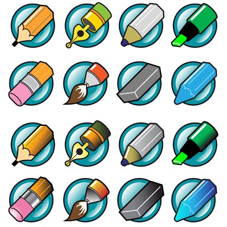Set of drawing tools iconsのイラスト素材