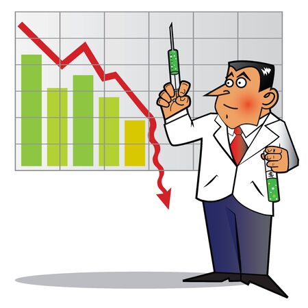 A businessman preparing to make  a cash injectionの写真素材