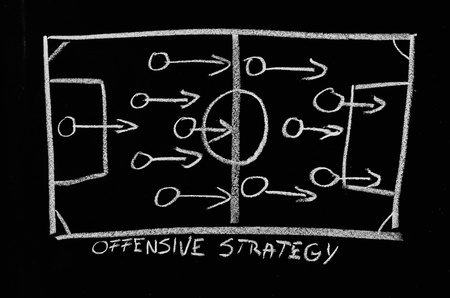 offensive strategy on chalkboardの写真素材