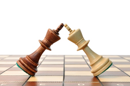 kings chess duel, kings in battle on the chessboardの写真素材