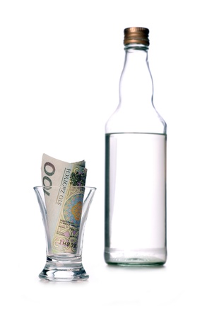 money lost through alcohol addictionの写真素材