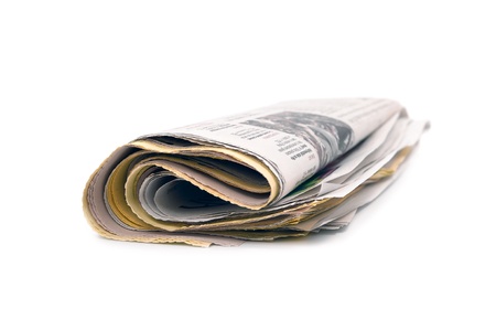 newspaper on a white background