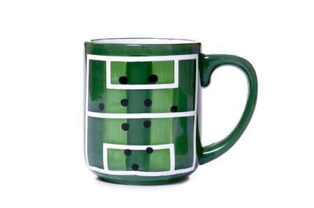 mug, cup with a painted football fieldの写真素材