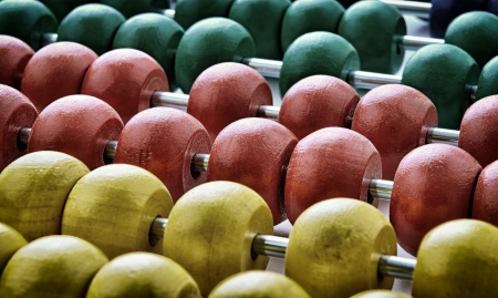Fragment of oldened abacus close up 