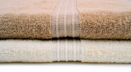 Bath towels with pattern closeupの写真素材