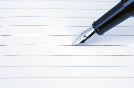 Blank card with lines and the penの写真素材