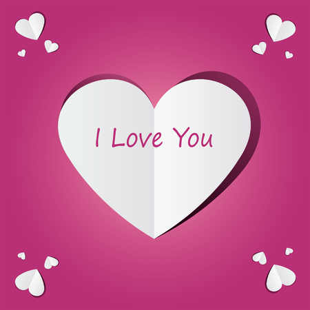 Paper heartts. Valentines day card. Vector.のイラスト素材