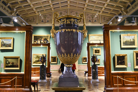 Russia, Saint Petersburg, October 10, 2016: Old vase in Heritage museum, Sankt Petersburg, Russia.のeditorial素材