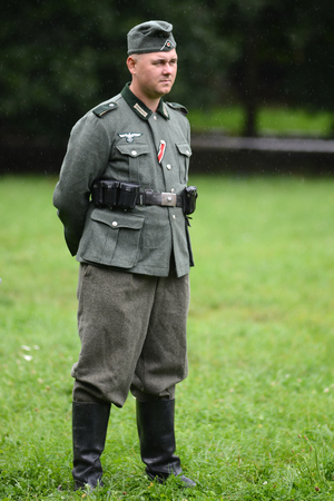 Szczecin, Poland, September 1, 2013: Historical reconstruction beginning world war II in Poland.