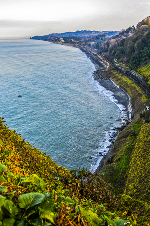 Coast in Georgi Batumi, black sea with beautiful view.の写真素材