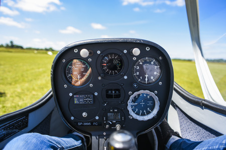 Cockpit od the saiplane, sailplane inside.の写真素材