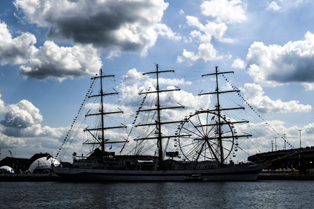 Szczecin, Poland, 7 august 2017: Ship at the quay during the finale of The Tall Ships Races 2017 in...