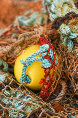 Old rustic fishing nets, fishing nets texture.の写真素材