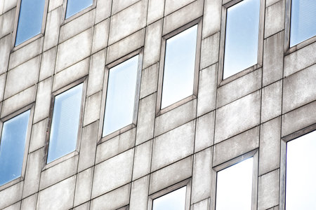 Textura of modern buildings, glazed financial and residential surfaces.の写真素材