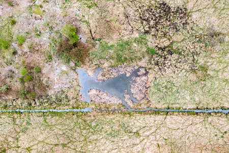 Aerial drone meadows and fields.の写真素材