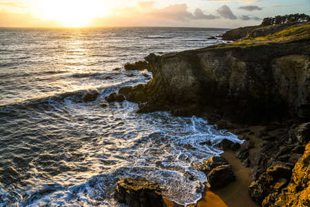 Beautiful maritime oceanic seaside landscape on the Atlantic Ocean in France.の写真素材
