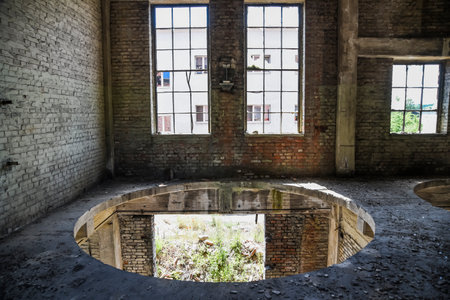 Old dilapidated and abandoned industrial facility, the so-called urbex.の写真素材