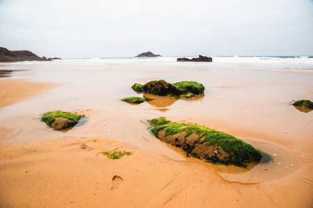 A beautiful sandy beach in France on the Atlantic Ocean.