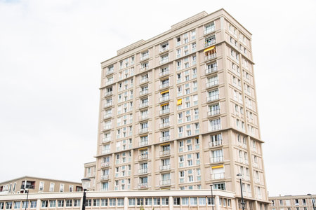 Modernist architecture in the socialist style in Le Havre, France.