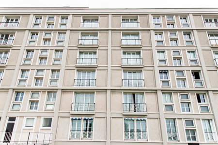 Modernist architecture in the socialist style in Le Havre, France.
