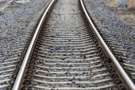 Railway tracks in Poland. Symbolism of the road and the passage of time.
