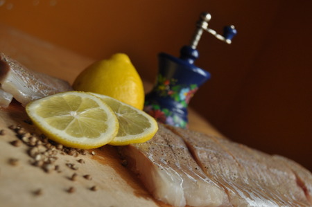 Fillet of fish. Dish, main dish. Fasting food seasoningの写真素材