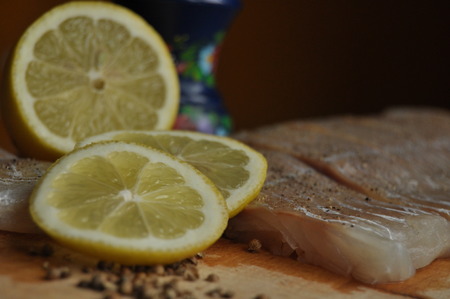 Fillet of fish. Dish, main dish. Fasting food seasoning