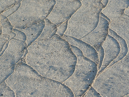Beach with patterns left behind after wave. Baltic Seaの写真素材