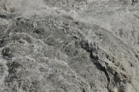 Inguri River. Georgia. Strong current and high level in the river.の写真素材