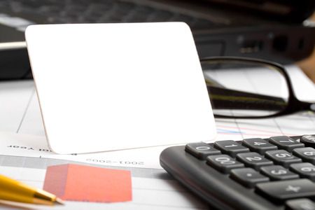 student, business workplace. Empty cardの写真素材