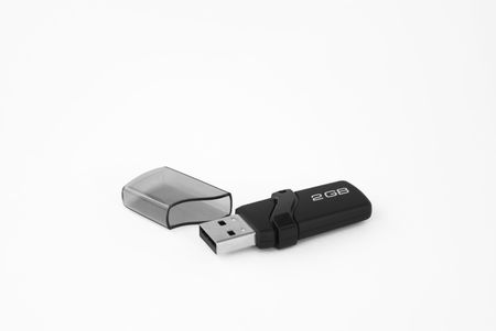 USB Flash drive. Compact, black design.