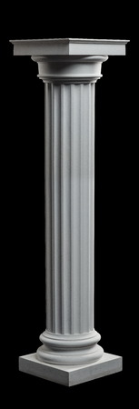 plaster column on a black backgroundの写真素材