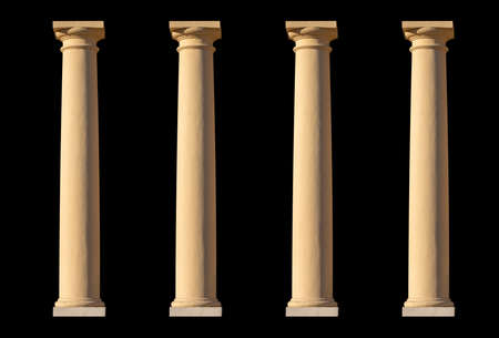 Elements of architectural decorations of buildings, columns and tops, gypsum stucco molding, wall texture and patterns. On the streets in Minsk, public places.の写真素材