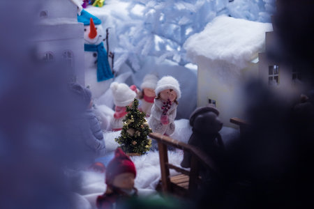 New Year's composition and Christmas stories, postcards for congratulationsの写真素材