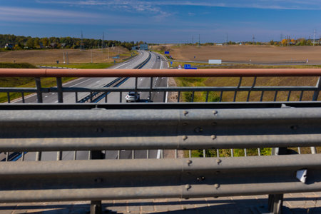 Highway road and bridges on a summer sunny dayの写真素材
