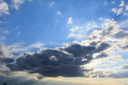 Panarama Blue sky and white clouds. Texture background for design