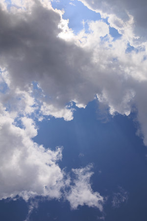 Panarama Blue sky and white clouds. Texture background for design