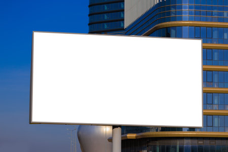 Background for design, billboards on city streets and along roadsの写真素材