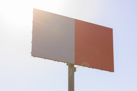 Background for design, billboards on city streets and along roadsの写真素材