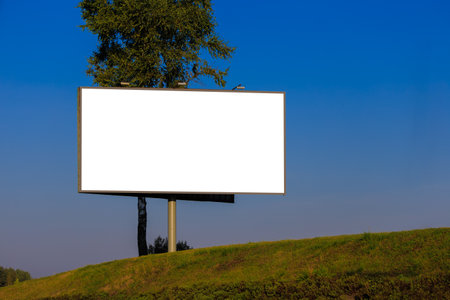 Background for design, billboards on city streets and along roadsの写真素材